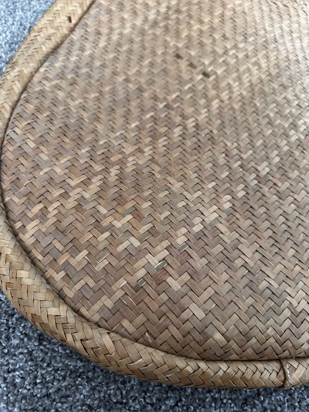 Woven Straw Tote Bag in Brown